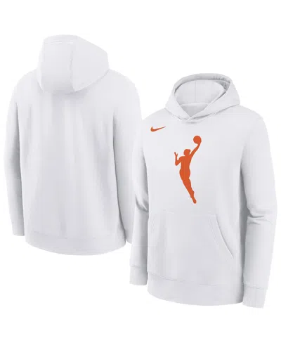 Nike Kids' Big Boys And Girls White Wnba Logo Essential Team Pullover Hoodie