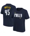 Nike Big Boys And Girls Zack Wheeler Navy Philadelphia Phillies Fuse City Connect Name Number T-shirt In Blue