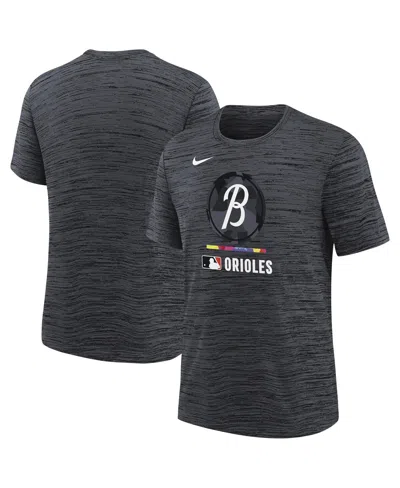 Nike Kids' Big Boys And Girlsâ Black Baltimore Orioles Authentic Collection City Connect Velocity Performance T