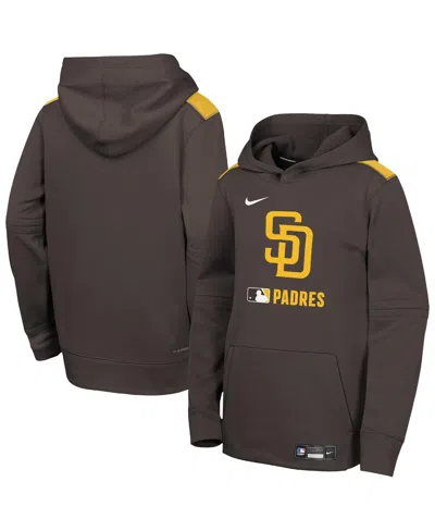 Nike Kids' Big Boys And Girlsâ Brown San Diego Padres Authentic Collection Performance Pullover Hoodie