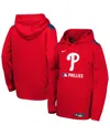 Nike Big Boys And Girls Red Philadelphia Phillies Authentic Collection Performance Pullover Hoodie In Red