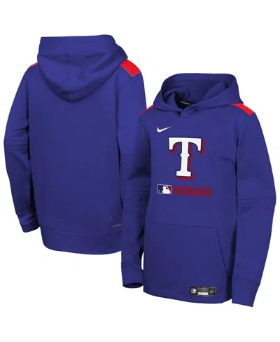 Nike Kids' Big Boys And Girls Royal Texas Rangers Authentic Collection Performance Pullover Hoodie