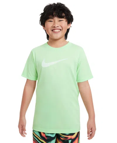 Nike Kids' Big Boys Dri-fit Legend Graphic T-shirt In Vapor Green