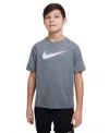 Nike Multi Big Kids' (boys') Dri-fit Graphic Training Top In White/gray