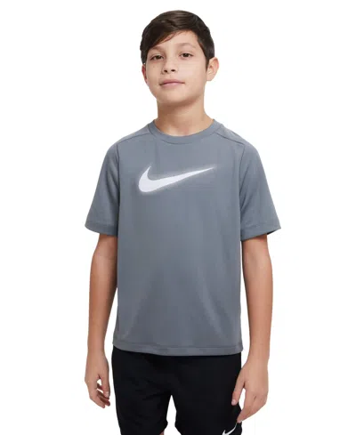 Nike Multi Big Kids' (boys') Dri-fit Graphic Training Top In White/gray