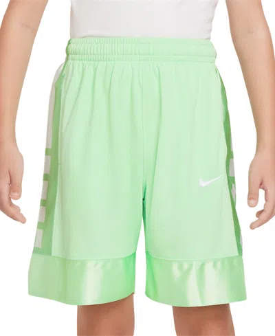 Nike Kids' Big Boys Elite Dri-fit Basketball Shorts In Vapor Green,white