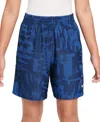 Nike Big Boys Knit Mesh Lined Dri-fit Shorts In Blue
