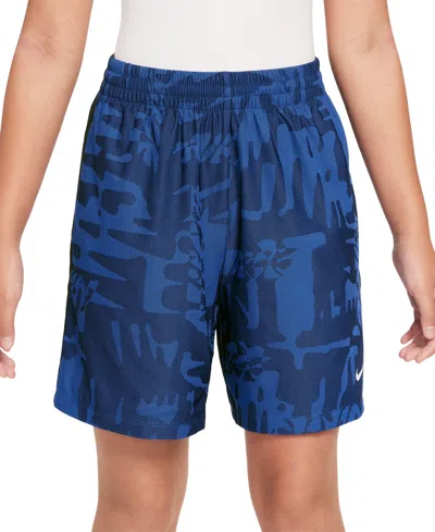 Nike Kids' Big Boys Knit Mesh Lined Dri-fit Shorts In Blue