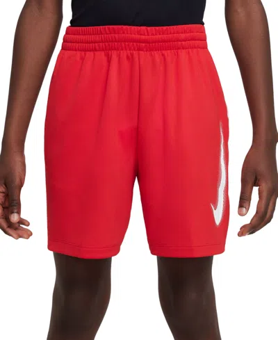 Nike Kids' Big Boys Multi Dri-fit Graphic Training Shorts In University Red/white