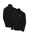 Nike Big Boys  Black Usmnt Academy Pro Drill Performance Raglan Quarter-zip Top In Black