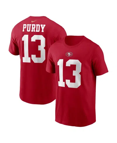 Nike Kids' Big Boys  Brock Purdy Scarlet San Francisco 49ers Player Name And Number T-shirt