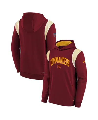 Nike Kids' Big Boys  Burgundy Washington Commanders Sideline Fleece Performance Pullover Hoodie