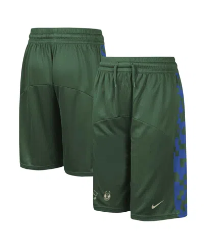 Nike Kids' Big Boys  Hunter Green Milwaukee Bucks Courtside Starting Five Team Shorts