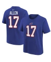 Nike Youth  Josh Allen Royal Buffalo Bills Player Name & Number T-shirt In Royal