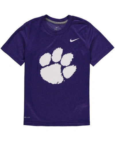 Nike Kids' Big Boys  Purple Clemson Tigers Logo Legend Dri-fit T-shirt