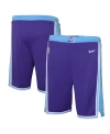 NIKE BIG BOYS NIKE PURPLE LOS ANGELES LAKERS 2021/22 CITY EDITION COURTSIDE SWINGMAN SHORTS