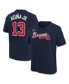 Nike Big Boys  Ronald Acuna Jr. Navy Atlanta Braves Home Player Name And Number T-shirt In Navy