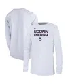Nike Big Boys  White Uconn Huskies 2024 On-court Bench Energy T-shirt In White