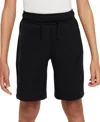 Nike Tech Fleece Big Kids' (boys') Shorts In Black