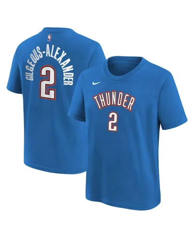 Nike Kids' Big Boys Shai Gilgeous-alexander White Oklahoma City Thunder Icon Name And Number T-shirt