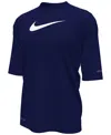 Nike Big Boys Short-sleeve Hydroguard Swim Top In Midnight N