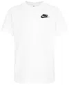 Nike Big Boys Sportswear Embroidered Futura Short Sleeve T-shirt In White