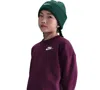 Nike Girls   Club Fleece Oversized Crew Lbr In Burgundy