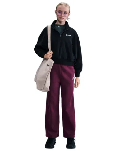 Nike Kids' Big Girls 7-16 Sportswear Club Fleece Wide-leg Sweatpants In Purple
