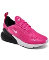 Nike Big Girls' Air Max 270 Casual Sneakers From Finish Line In Pink,white