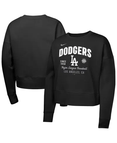 Nike Kids' Big Girls Black Los Angeles Dodgers Fleece Sweatshirt