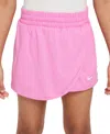 Nike Girls Sportswear T Shirt Breezy Mid Rise Skort Court Borough Low 2 Adjustable Strap Closure Casual S In Playful Pink,white