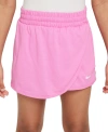 Nike Girls Sportswear T Shirt Breezy Mid Rise Skort Court Borough Low 2 Adjustable Strap Closure Casual S In Playful Pink,white