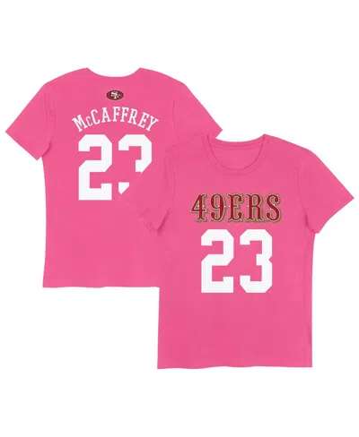 Nike Kids' Big Girls Christian Mccaffrey Pink San Francisco 49ers Player Name Number T-shirt