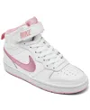 Nike Big Girls Court Borough Mid 2 Casual Sneakers From Finish Line In White