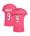 Nike Big Girls Joe Burrow Pink Cincinnati Bengals Player Name Number T-shirt In Pink