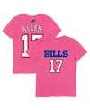 Nike Big Girls Josh Allen Pink Buffalo Bills Player Name Number T-shirt In Pink
