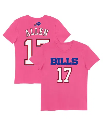 Nike Big Girls Josh Allen Pink Buffalo Bills Player Name Number T-shirt