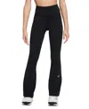 Nike Women's One Girls' Dri-fit Flared Leggings In Black,whit