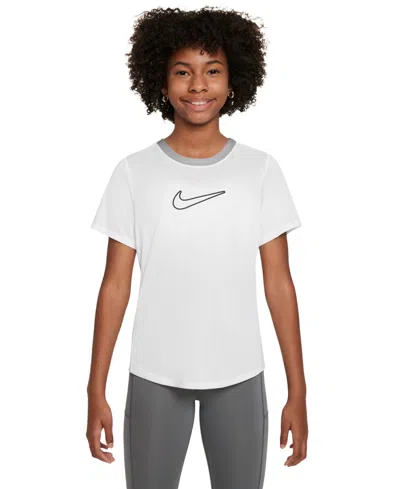NIKE BIG GIRLS' ONE FITTED DRI-FIT SHORT-SLEEVE TOP