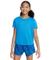 Nike One Big Kids' (girls') Short-sleeve Training Top In Blue