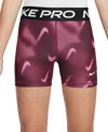 Nike Big Girls Pro Dri-fit 3" Shorts In Brown