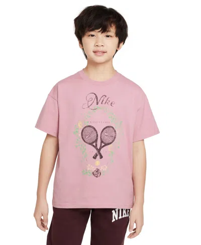 Nike Kids' Big Girls Short-sleeve Graphic T-shirt In Pink