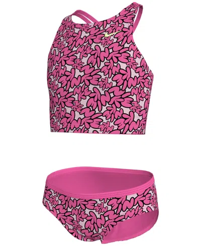 NIKE BIG GIRLS SPIDER-BACK MIDKINI SWIMSUIT, 2 PIECE SET