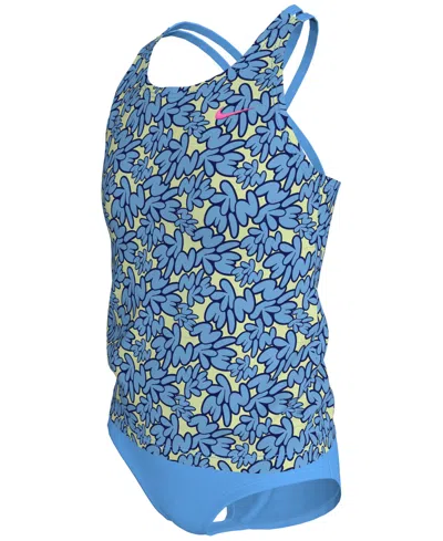 Nike Kids' Big Girls Spider-back Tankini Swimsuit, 2 Piece Set In University