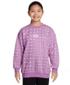 Nike Big Girls Sportswear Club Fleece Oversized Crewneck Sweatshirt In Pink