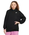 Nike Club Big Kid Girls Long Sleeve Fleece Active Hoodie In Black,white