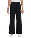 Nike Women's  Sportswear Club Fleece Girls' Wide-leg Pants In Black,black,white