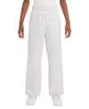 Nike Sportswear Club Fleece Big Kids' (girls') Wide-leg Pants In Dk Grey Heather,base Grey,white