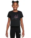 Nike Big Girls Sportswear Cropped Cotton T-shirt In Black