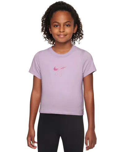 Nike Kids' Big Girls Sportswear Cropped Graphic T-shirt In Pink